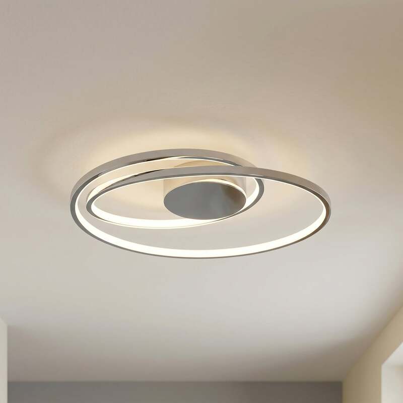 [gebraucht] B-ware Lucande Deckenlampe Led Maire Dimmbar Lampe Leuchte Chrom Ø50cm Warmweiß