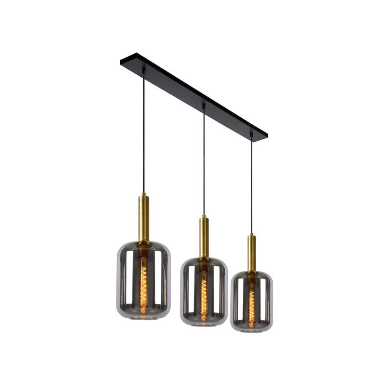 [gebraucht] B-ware Lucide Hängelampe Hängeleuchte Joanet Led Pendelleuchte Dimmbar Rauchglas Gold