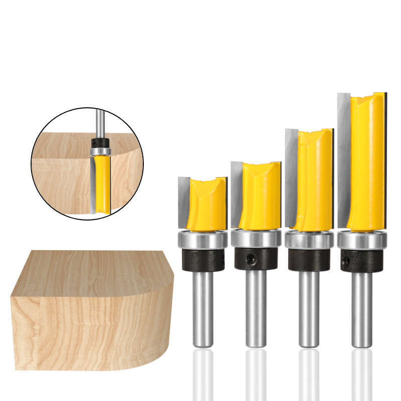 Holzfräser, 8-mm-schaft, Gerade Kopierfräser, Professionelle Nutfräser, 4er-set