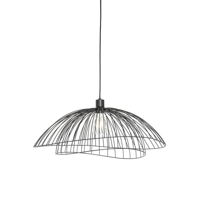 Design-hängeleuchte Schwarz Mit Doppeltem Schirm 66 Cm - Pua
