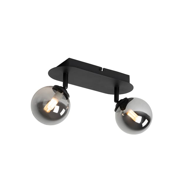 Spot Schwarz Mit Rauchglas 2-licht Verstellbar - Athen