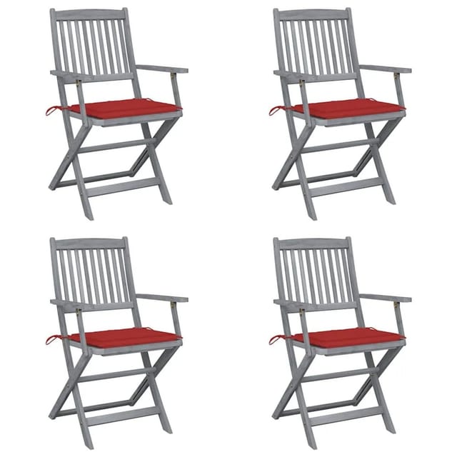 Vidaxl - Klappbare Gartenstühle 4 Stk. Mit Sitzkissen Massivholz Akazie