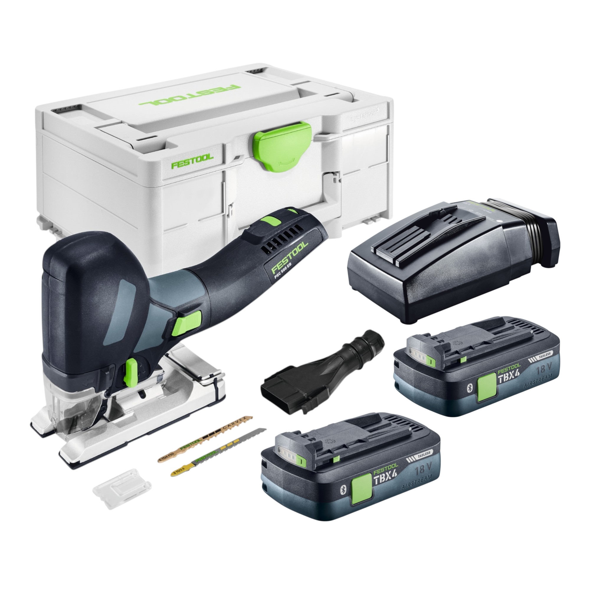 Festool Psc 500 Eb-basic Akku Pendelstichsäge 18 V 120 Mm + 2x Akku 4,0 Ah + Ladegerät + Systainer