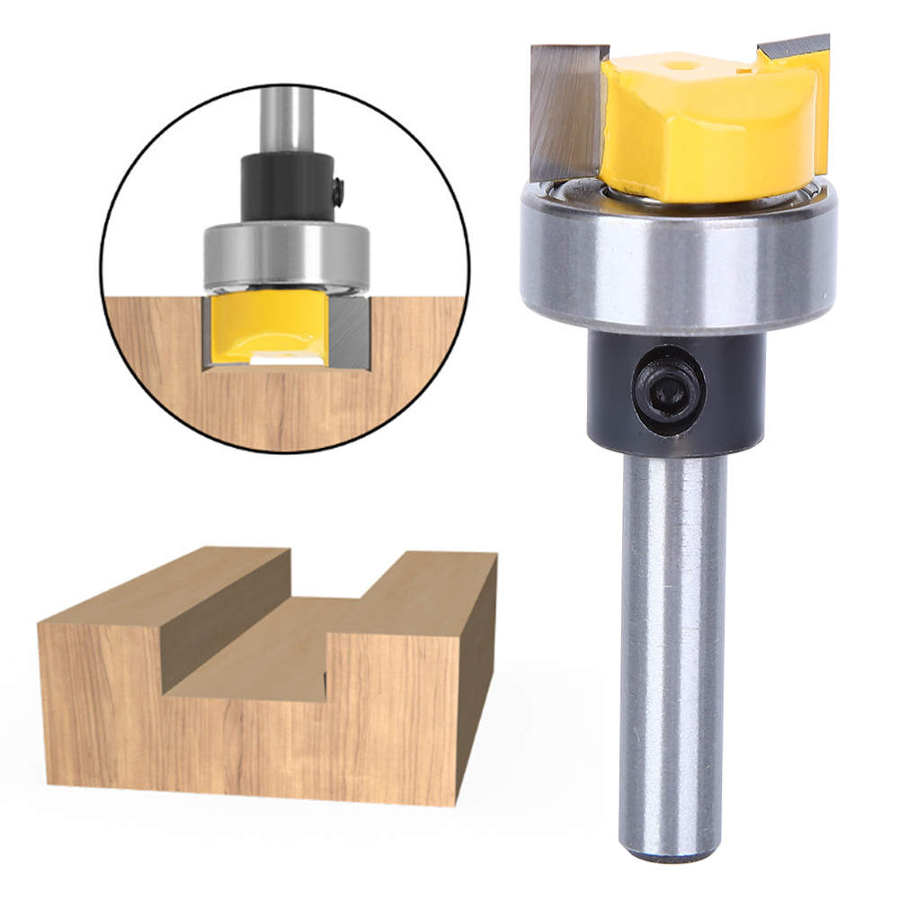 Kugellagerfräser, Gerader Fräser, Holzbearbeitungsfräser, Hartmetall-schneidwerkzeug, 6x3/4x8