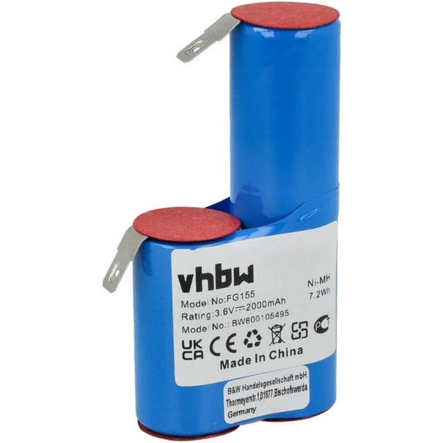 Vhbw - 1x Akku Ersatz Für Bf11957 Für Käsereibe Käsemühle (2000 Mah, 3,6 V, Nimh)