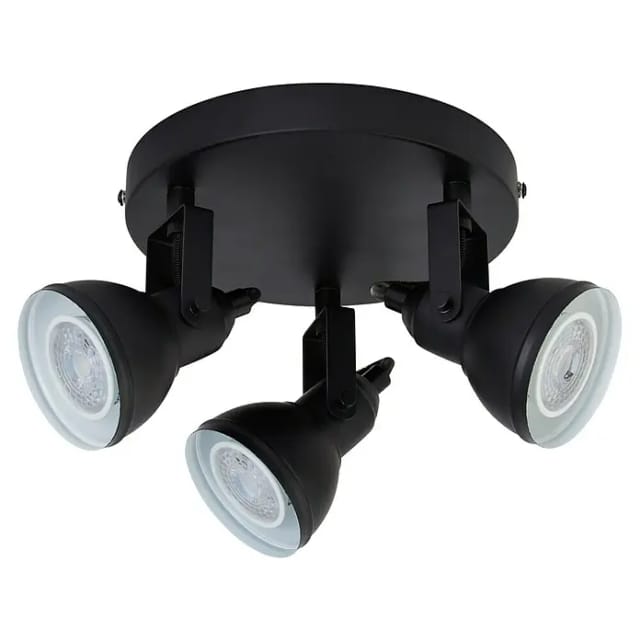 Searchlight - Deckenleuchte Deckenlampe Wohnzimmerlampe Spotleuchte Metall Schwarz D 30 Cm