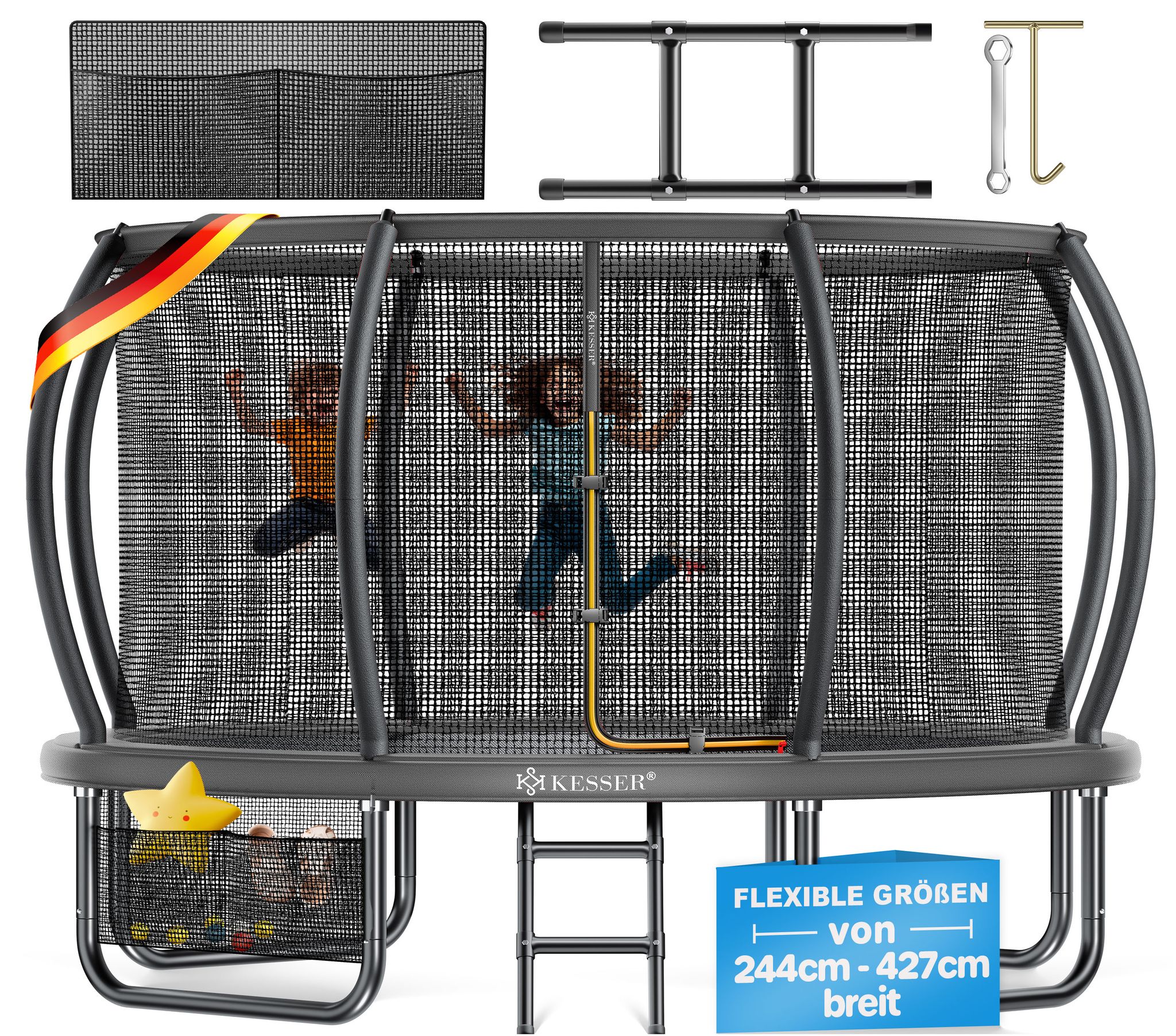 Kesser® Gartentrampolin Mit Sicherheitsnetz, Gs - Ø 305 Cm, Anthrazit