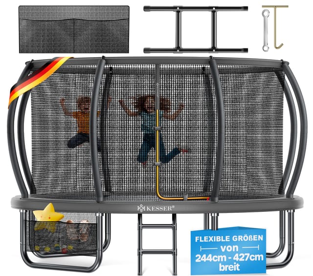 Kesser® Gartentrampolin Mit Sicherheitsnetz, Gs - Ø 305 Cm, Anthrazit