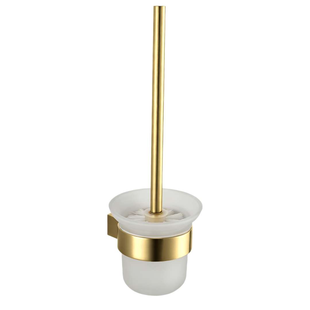 Kielle Vega - Wand-wc-bürste Mit Halter, Milchglas/gebürstetes Gold 40518026