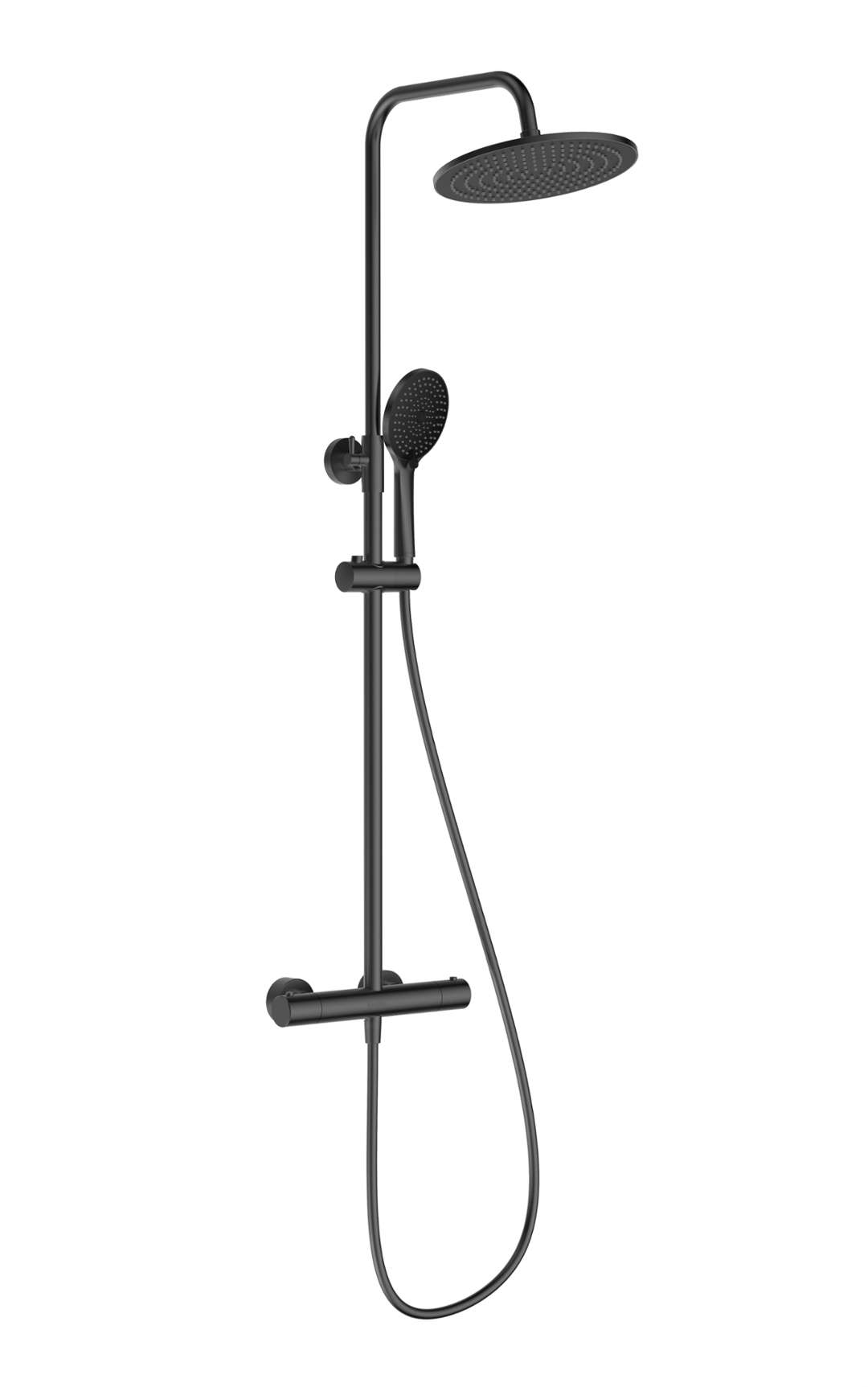 Kielle Oudee I - Duschset Mit Thermostat, 25 Cm, 3 Düsen, Gun Grey 20633007e