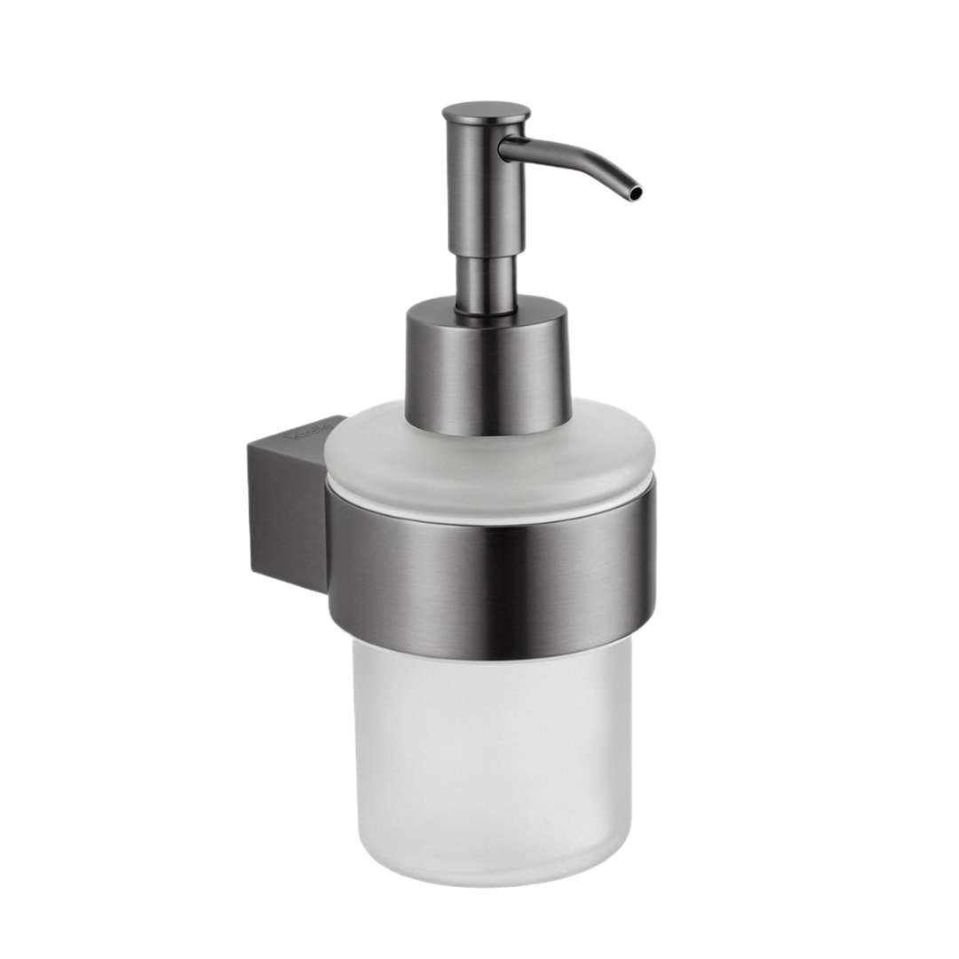 Kielle Vega - Seifenspender Mit Halter, Milchglas/grau 40118037