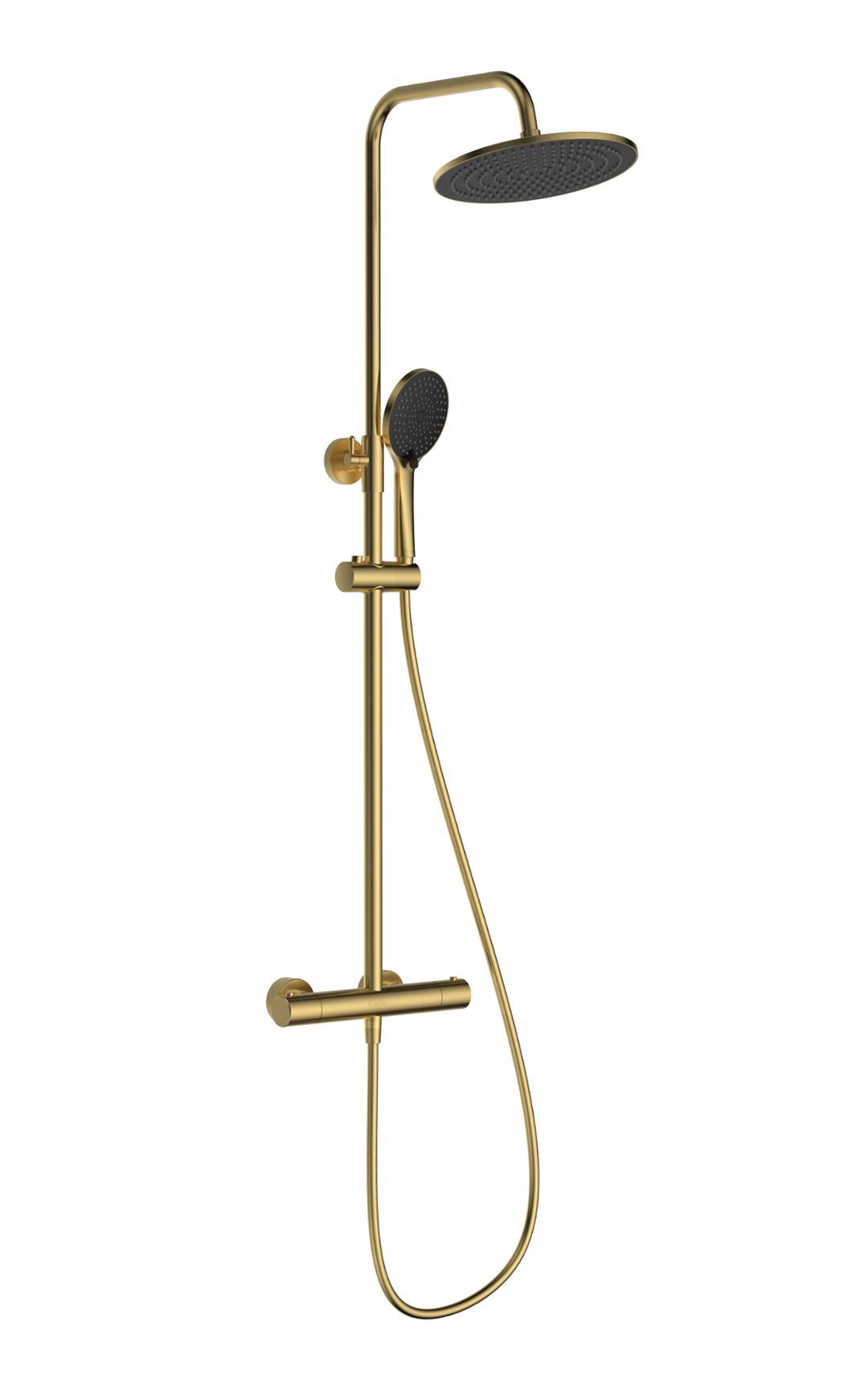 Kielle Oudee I - Duschset Mit Thermostat, 25 Cm, 3 Düsen, Gebürstetes Gold 20633006e