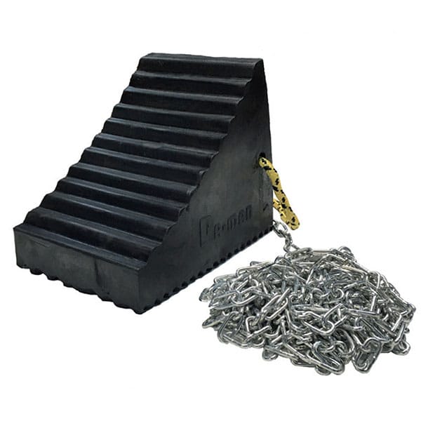 Gummi-unterlegkeil - Länge 245mm, Breite 165mm, Höhe 200mm, Mit Stahlkette - Cr-212