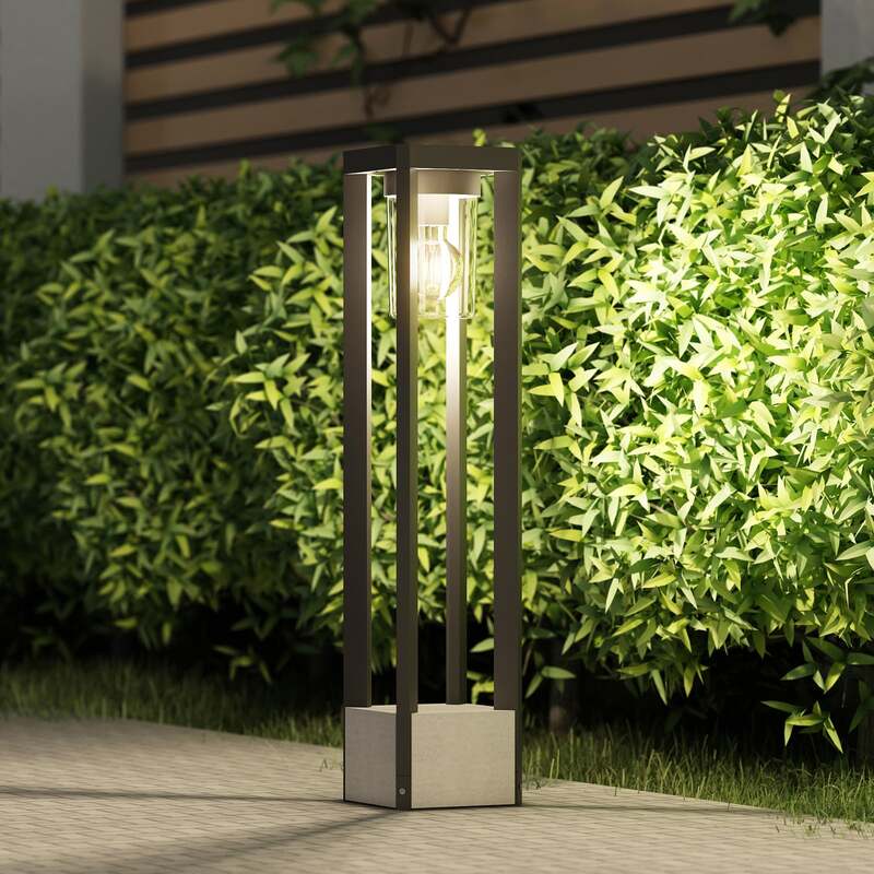 [gebraucht] B-ware Lucande Wegeleuchte Kalisa Led Gartenleuchte Dimmbar Grau 70cm Ip44 Aluminium