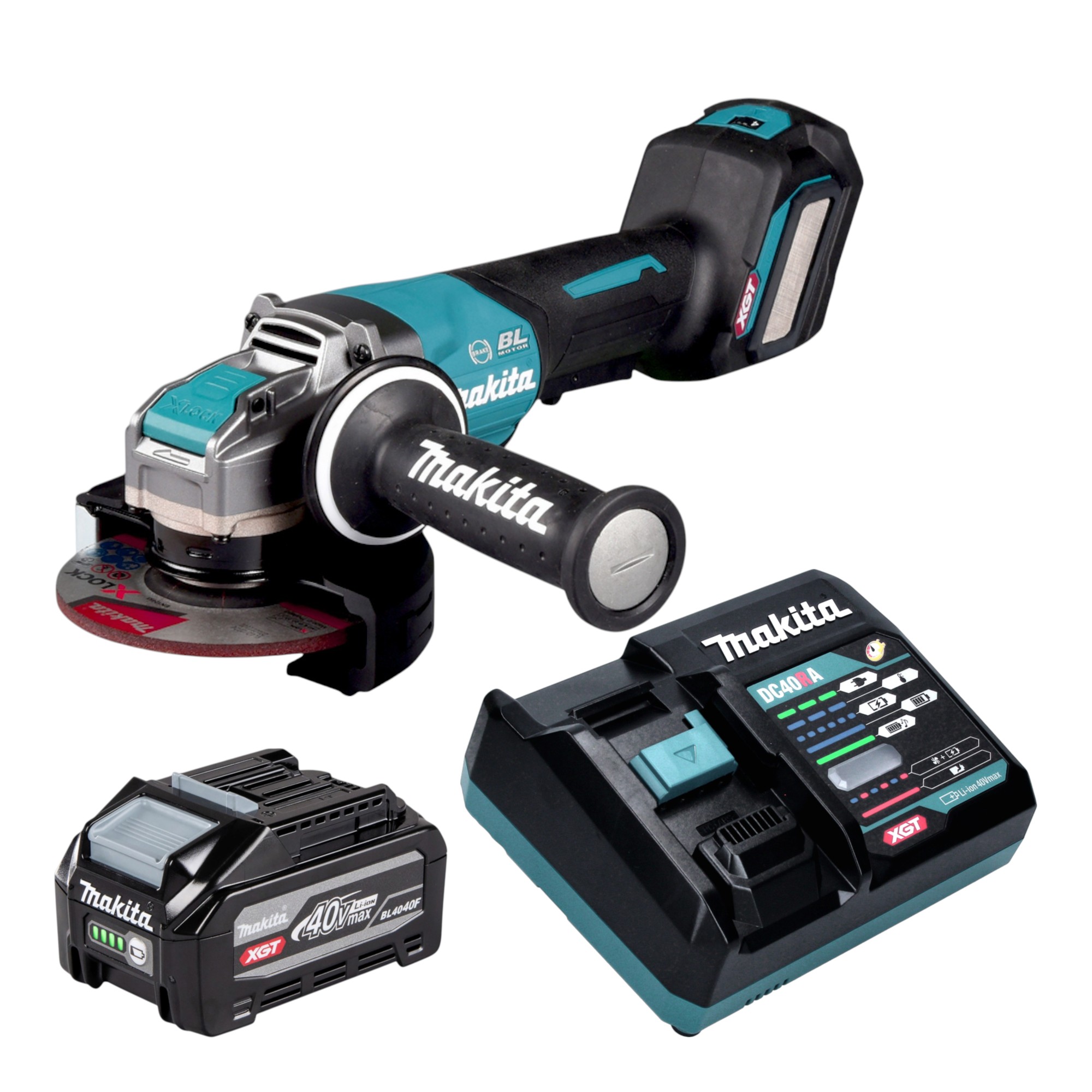 Makita Ga 044 Gu101 Akku Winkelschleifer 40 V Max. 125 Mm X-lock Brushless + 1x Akku 4,0 Ah + Ladegerät