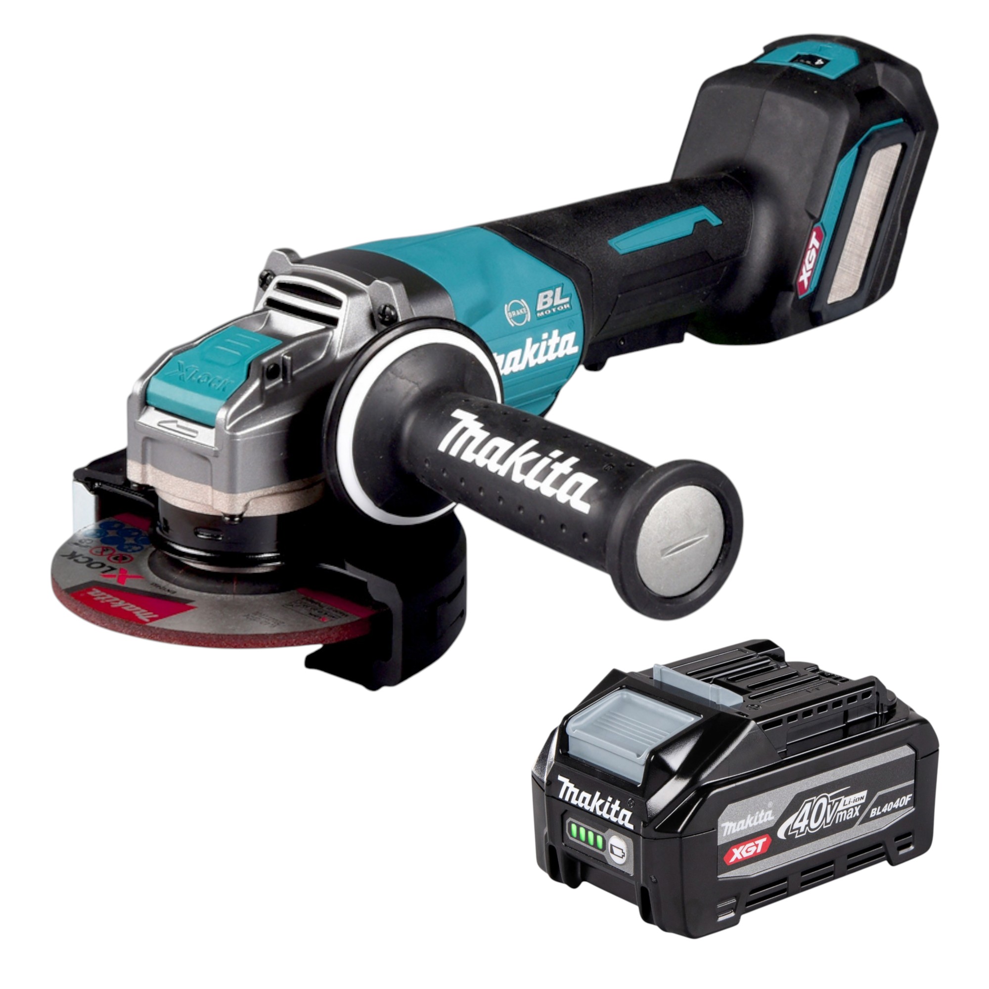 Makita Ga 044 Gu1 Akku Winkelschleifer 40 V Max. 125 Mm X-lock Brushless + 1x Akku 4,0 Ah - Ohne Ladegerät
