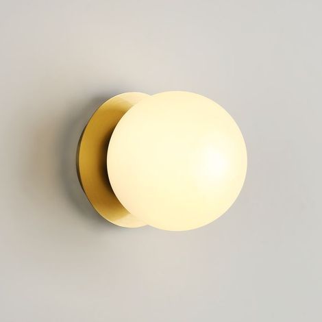 Wandleuchte Led Mit Opalglas-kugel – E27 – Ø 15 Cm – Warme Und Gleichmäßige Beleuchtung – Einfache Installation