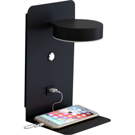 Led-wandlampe Für Den Innenbereich Mit Schalter Und Usb-anschluss, Dimmbare 12w Led-nachtischleuchte In Drei Farbtemperaturen, Verstellbare 90°-wandleseleuchte, Wandleselampe Mit Integriertem Ablagefa