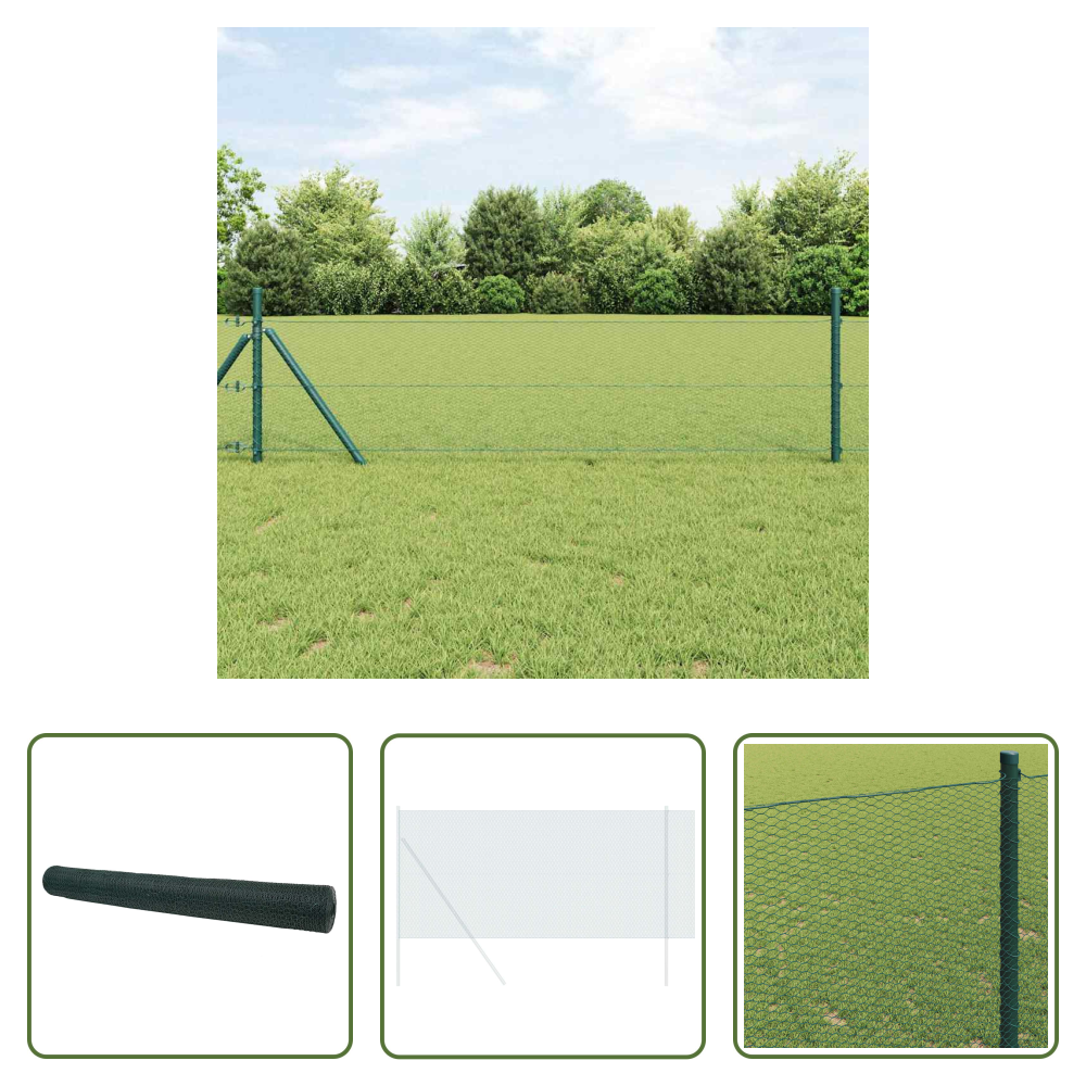 Vidaxl Terrassenzaun - Hexagonzaun Grün 1,2 X 50 M Pvc