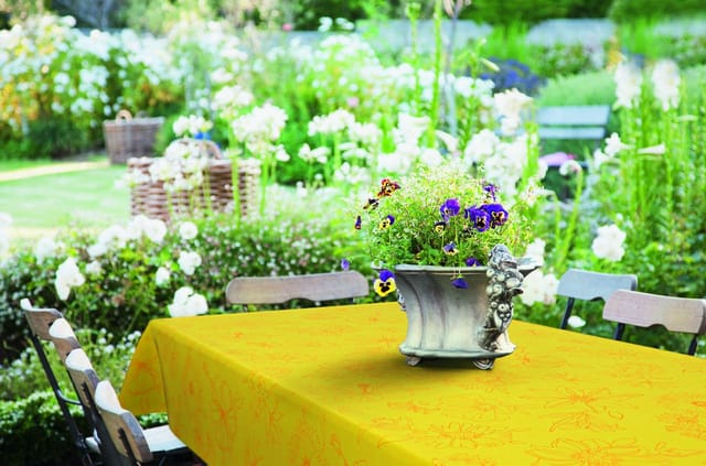 D-c-table® Tischdecke Manhattan Palmas 150 X 250 Cm, Gelb Tischdecke