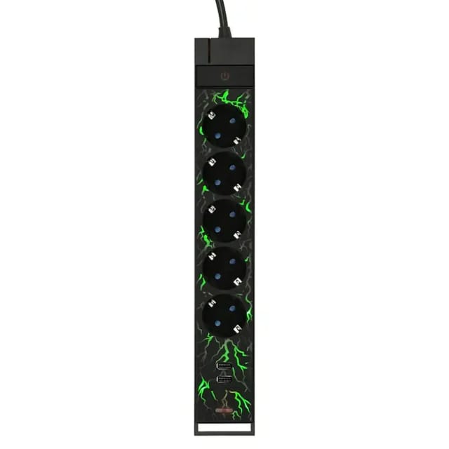 Rev - Gamer Mehrfachsteckdose 5fach Mit Farbwechsel 1,4meter, 2xusb
