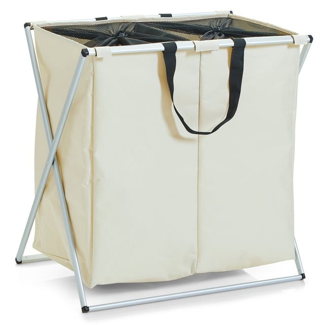 Zeller Wäschekorb Beige 128 Liter Faltbar