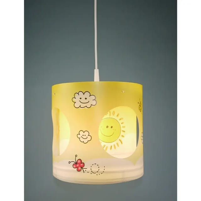 Niermann - Kinderzimmer Pendelleuchte Lampenschirm Drehend Motiv Sonne – Tolle Lichteffeke