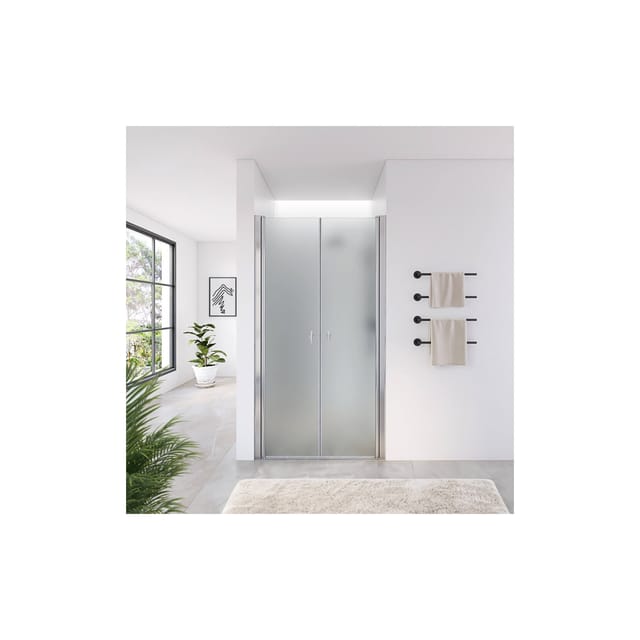 Home Deluxe - Duschabtrennung Lavea - Milchglas - Maße: 125 X 195 Cm - 6 Mm Nanobeschichtetes Sicherheitsglas, Inkl. Scharniere Und Montagematerial I - Duschtür Pendeltür Duschtrennwand Nischentür Du