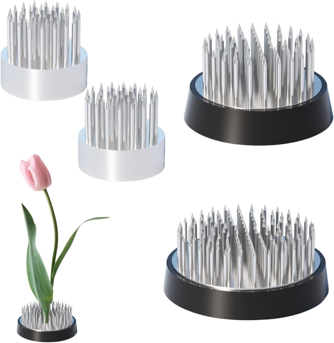 Kenzan Blumensteckfrösche-set Aus 4 Edelstahl – 3 Größen – Edelstahl – Für Haus, Garten Und Hotel