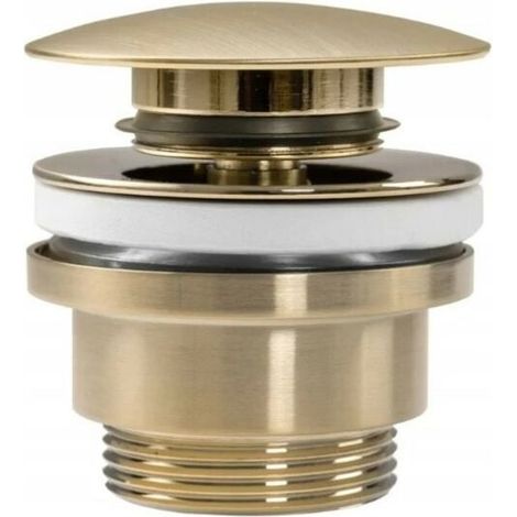 1 1/4" G Click-clack Waschbecken-abflussstopfen – Gebürstetes Goldmessing – Click-close-verschlusssystem – Kompatibel Mit Waschbecken Und Bidets