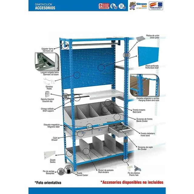 Simonrack Flexible Regal Blau 2500x1100x300 Mm Metall