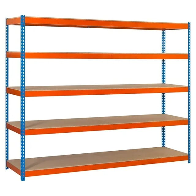 Simonrack Robuste Gartenregal Blau Orange Holz