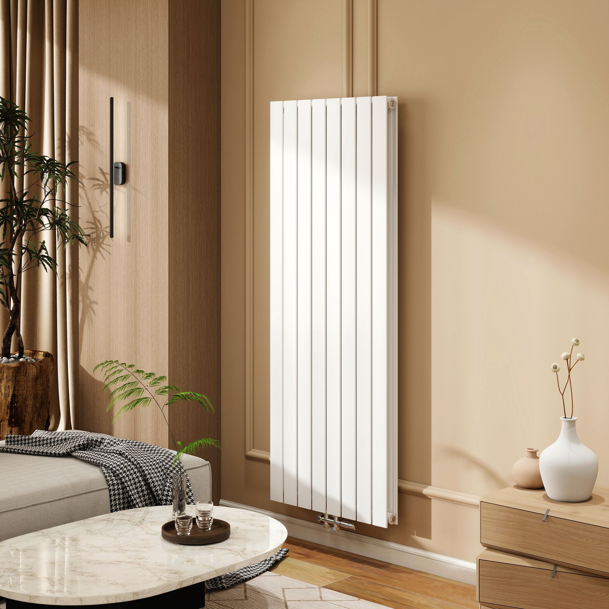 Duschparadies Heizkörper 1600x602mm 2040w, Vertikal Designheizkörper, Doppellagig Weiß Flach Mittelanschluss