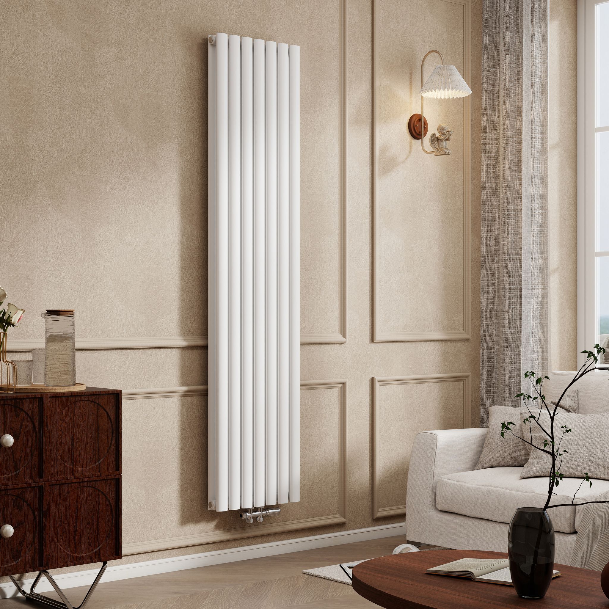 Duschparadies Design Heizkörper Röhrenheizkörper 41,3x180cm 1901w Weiß Doppellagig Paneelheizkörper