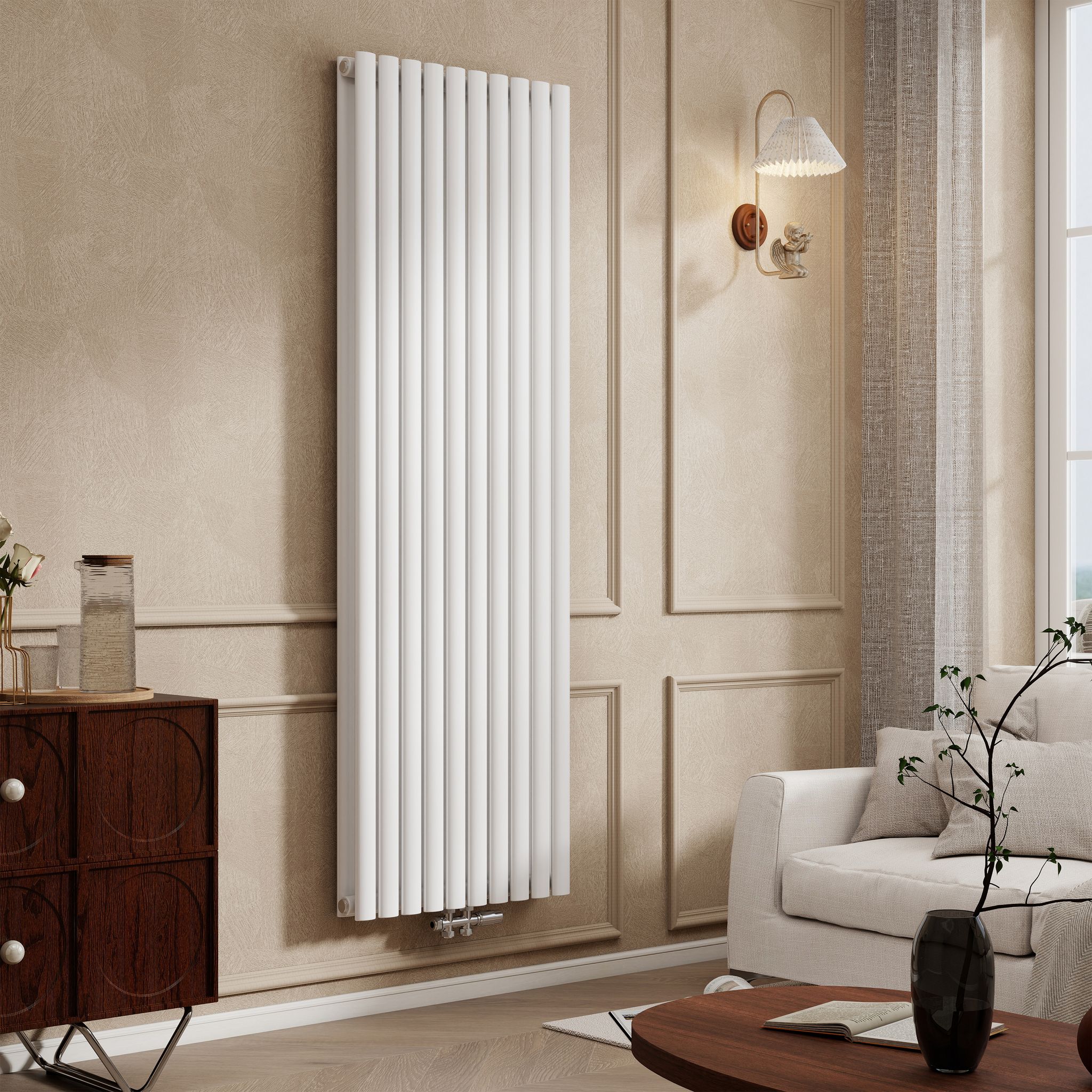 Duschparadies Design Heizkörper Röhrenheizkörper 59x180cm 2370w Weiß Doppellagig Paneelheizkörper