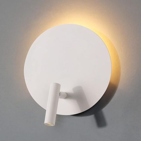 Weiße Innen-wandleuchte Mit Integriertem Schalter Und Nachttischlampe Zum Lesen, Led 6 W + 3 W, Farbtemperatur 3000 K (warmweiß), Ideal Für Schlafzimmer, Wohnzimmer Und Bibliothek