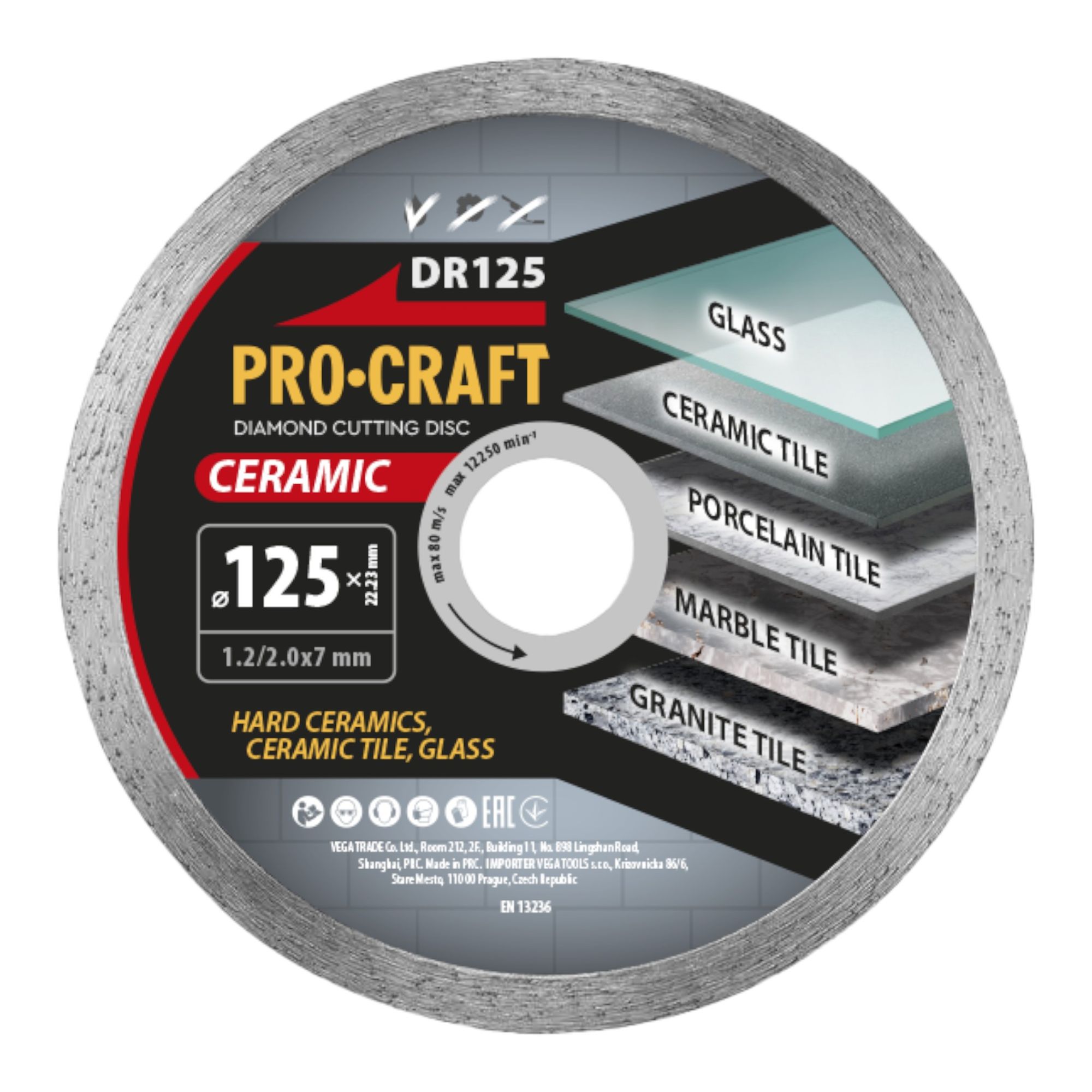 Procraft Dr125 Diamanttrennscheibe Ceramic 125 X 22,23 Mm