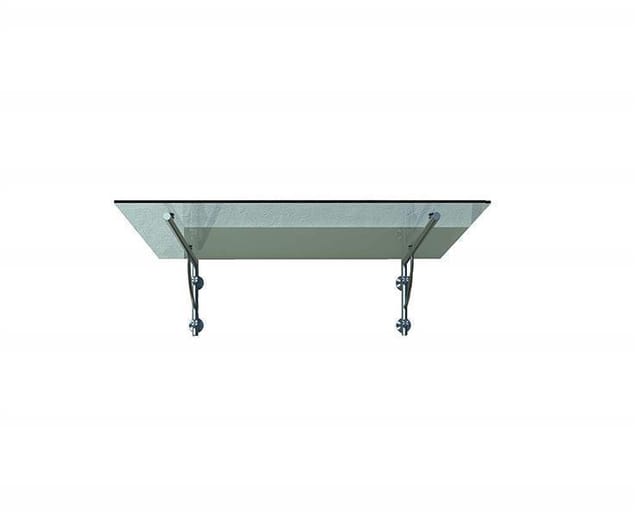 Buylando - Lb) 140x90 Cm Klarglas Glasvordach Inkl. Edelstahlhalter Gebürstet