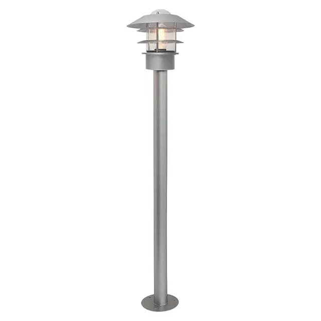 Helsingor Outdoor 1 Leichte Pollerlaterne, Silber, Ip44, E27 - Elstead