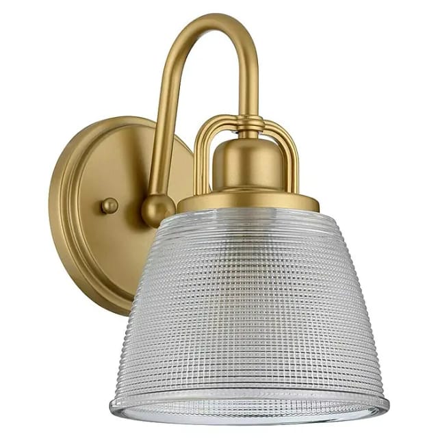 Wandlampe Leuchte Badlampe Messing Lackiert Led Flurleuchte Glas Strukturiert