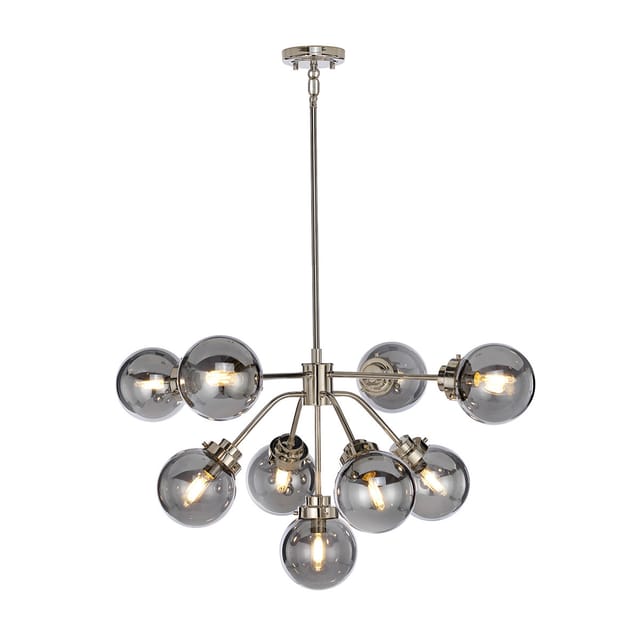 Kula 9 Leichter Kronleuchter, Poliertes Nickel, E14 - Elstead