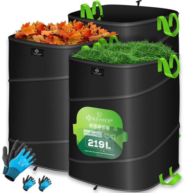 Kesser® Pop-up-gartensack, Selbststehend - 3x 219 L, Schwarz / Hellgrün