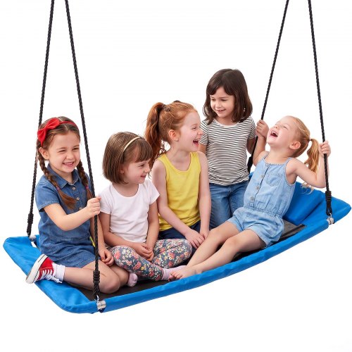VEVOR Nestschaukel Tellerschaukel Familienschaukel 317 kg 149x77 cm Blau, für Outdoor & Indoor, Schaukelsitz aus 900D Oxford-Gewebe mit 2 Aufhängegurten, Verstellbaren Seilen & Abgerundeten Kanten