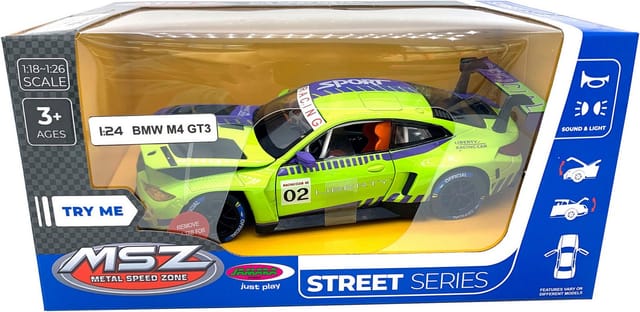 JAMARA BMW M4 GT3 Diecast 1:24 grün inkl. Knopfzellen
