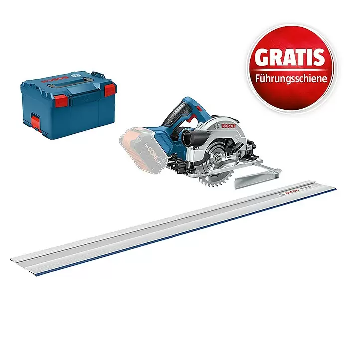 Bosch Professional Akku-Handkreissäge GKS 18V-57 G L-Boxx + GRATIS Führungsschiene FSN 1400 (18 V, Ohne Akku)
