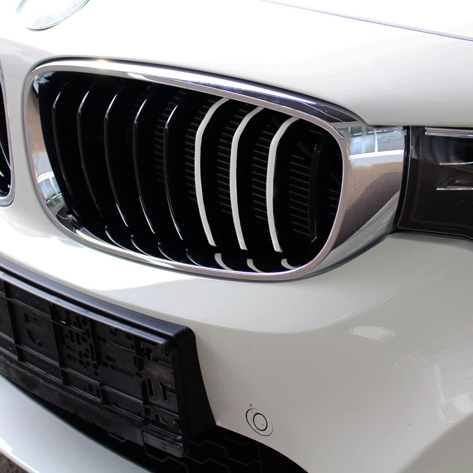 Autoaufkleber Kühlergrill Stripes Set Autos Nierenaufkleber Folie Weiß K005
