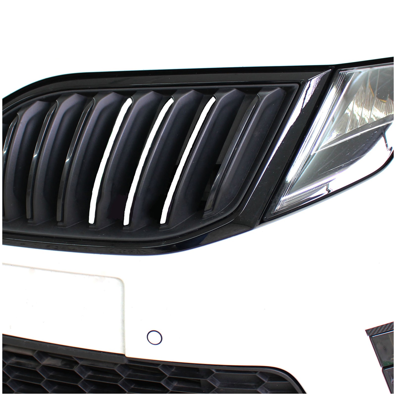 Autoaufkleber Kühlergrill Stripes Set Autos Nierenaufkleber Folie Weiß K005 Bild 2