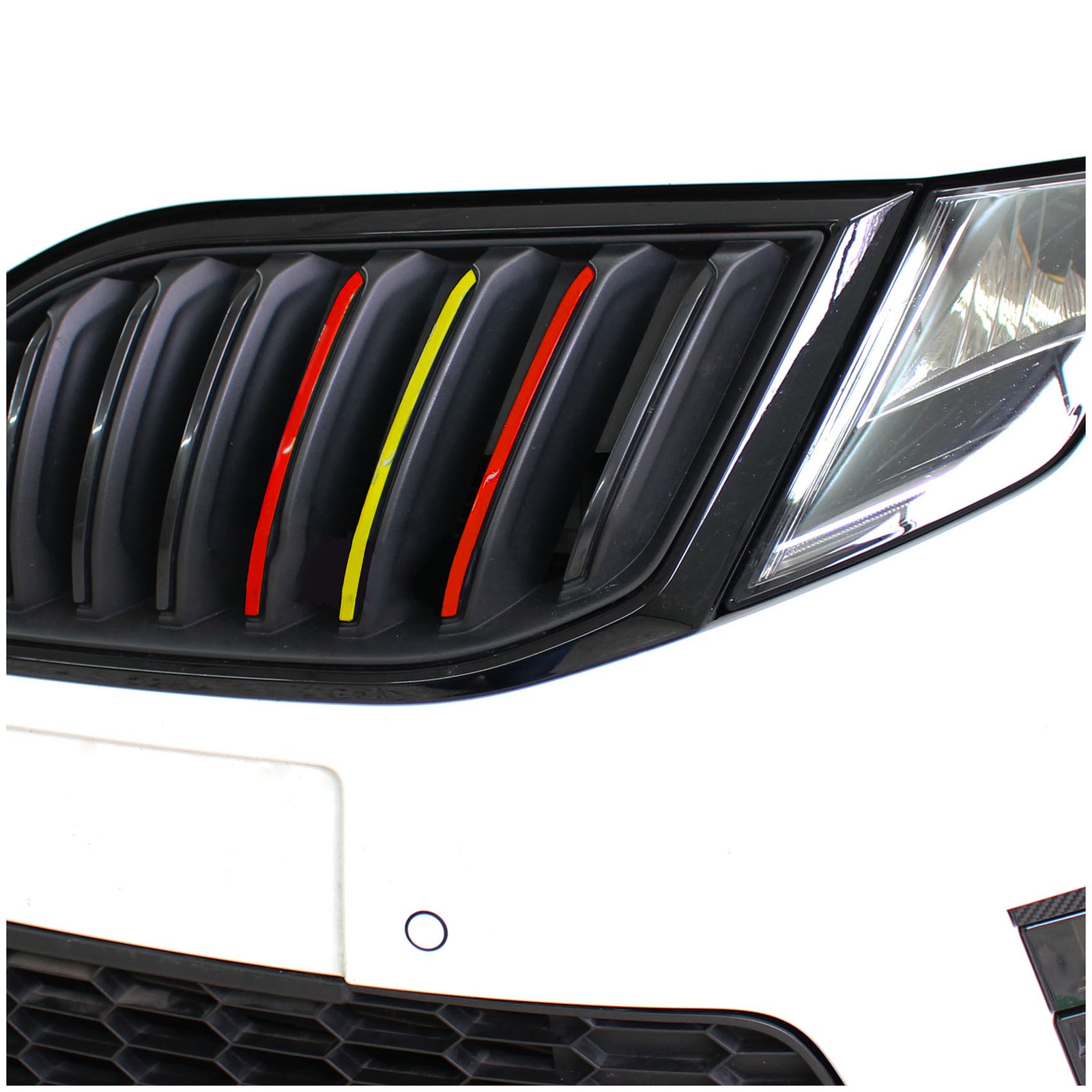 Autoaufkleber Kühlergrill Stripes Set Autos Nierenaufkleber Folie Spanien K005