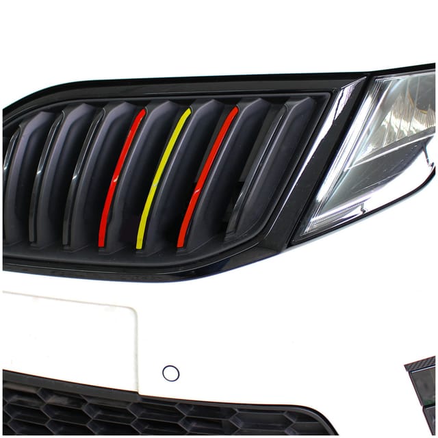 Autoaufkleber Kühlergrill Stripes Set Autos Nierenaufkleber Folie Spanien K005