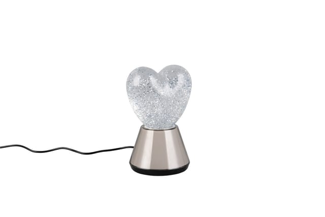 Reality LED-Tischleuchte Estella Fun Herz 11 x 17 cm rauchfarbig